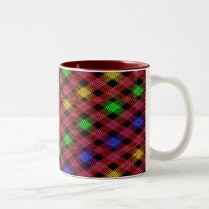 Gingham Karo Multicolored Pattern Zweifarbige Tasse