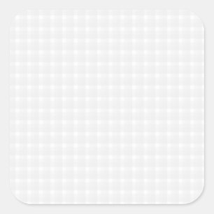 Gingham Karo Muster. Hellgrau und weiß. Quadratischer Aufkleber
