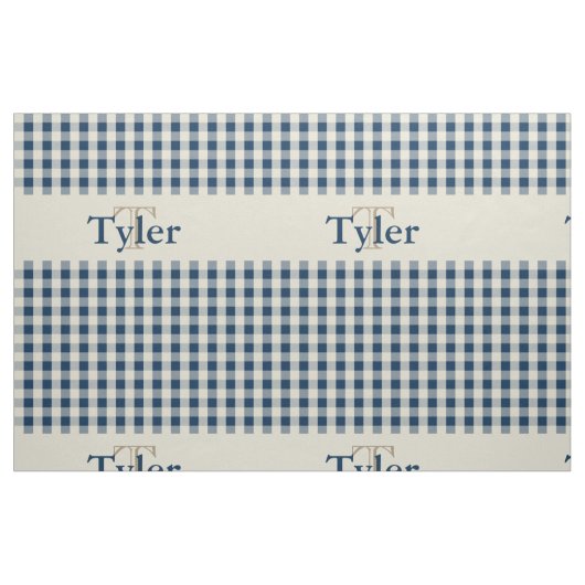Gingham-Karo-Muster-Monogramm-Gewohnheits-Jungen Stoff (Fat Quarter (45,7 x 55,9 cm))