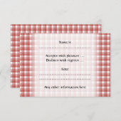 Gingham Karo Muster. Rot und Weiß. RSVP Karte (Vorne/Hinten)