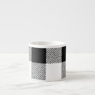 Gingham Karo Muster schwarz-weiß Espressotasse