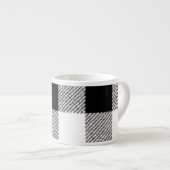 Gingham Karo Muster schwarz-weiß Espressotasse (Vorderseite Rechts)