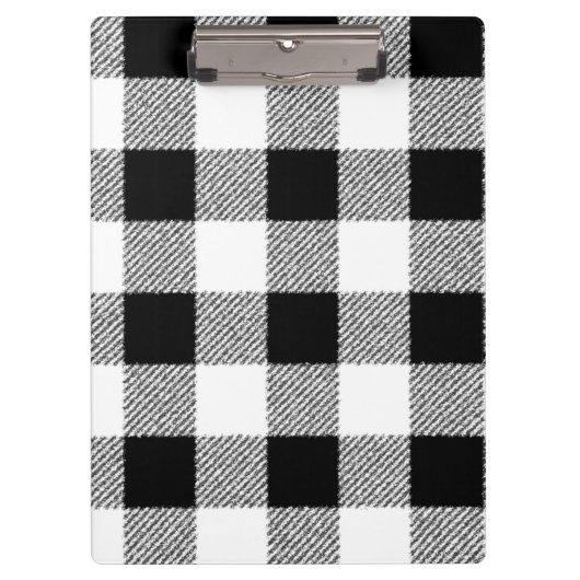Gingham Karo Muster schwarz-weiß Klemmbrett (Vorderseite)