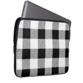 Gingham Karo Muster schwarz-weiß Laptopschutzhülle (Vorne Rechts)