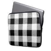 Gingham Karo Muster schwarz-weiß Laptopschutzhülle (Vorderseite Links)