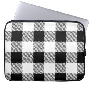 Gingham Karo Muster schwarz-weiß Laptopschutzhülle