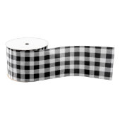 Gingham Karo Muster schwarz-weiß Ripsband (Spule)