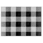 Gingham Karo Muster schwarz-weiß Schneidebrett (Vorderseite)