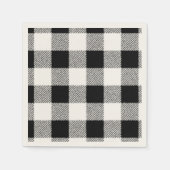 Gingham Karo Muster schwarz-weiß Serviette (Vorderseite)