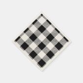 Gingham Karo Muster schwarz-weiß Serviette (Ecke)