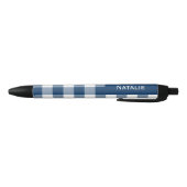 Gingham Karo Navy Blau Benutzername Kugelschreiber (Unterseite)