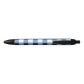 Gingham Karo Navy Blau Benutzername Kugelschreiber (Rückseite)