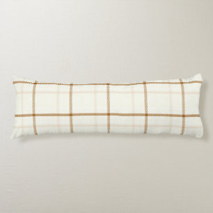 Gingham-Karo neutral braun elfenbein pastellfarben Seitenschläferkissen
