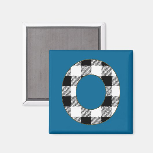 Gingham Karo O Magnet (Vorderseite/Rückseite)