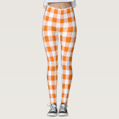 Gingham Karo Orange Leggings (Vorderseite)