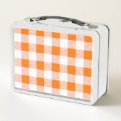 Gingham Karo Orange Metall Lunch Box (Rückseite)