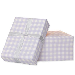 Gingham Karo Pastel Lilac Lila Creme Geschenkpapier