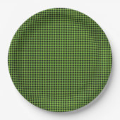 Gingham Karo Pattern Black Green Timeless Fun Pappteller (Vorderseite)