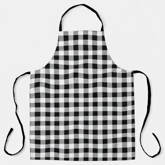 Gingham Karo Pattern Black Schürze (Vorderseite)