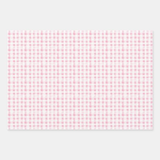 Gingham Karo Pattern Blue Pink Sage Green Geschenkpapier Set (Vorderseite 3)