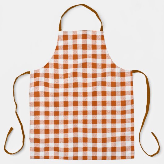 Gingham Karo Pattern Brown Schürze (Vorderseite)