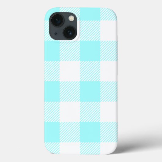 Gingham Karo Pattern (hellblau) Case-Mate iPhone Hülle (Rückseite)