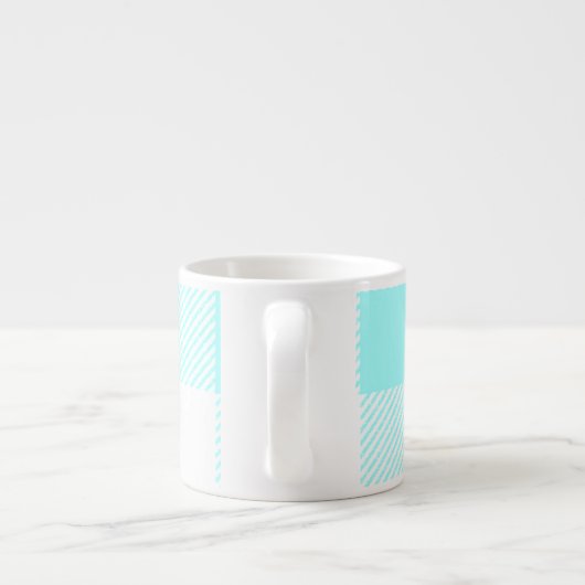 Gingham Karo Pattern (hellblau) Espressotasse (Rückseite)