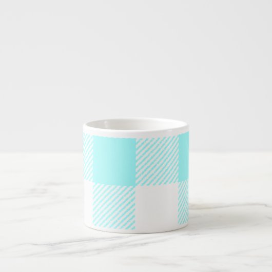 Gingham Karo Pattern (hellblau) Espressotasse (Vorderseite)