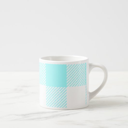 Gingham Karo Pattern (hellblau) Espressotasse (Rechts)