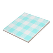 Gingham Karo Pattern (hellblau) Fliese (Seite)