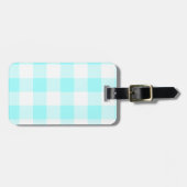 Gingham Karo Pattern (hellblau) Gepäckanhänger (Vorderseite horizontal)