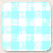 Gingham Karo Pattern (hellblau) Getränkeuntersetzer (Vorderseite)