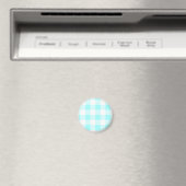 Gingham Karo Pattern (hellblau) Magnet (In Situ (Geschirrspüler))