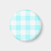 Gingham Karo Pattern (hellblau) Magnet (Vorne)