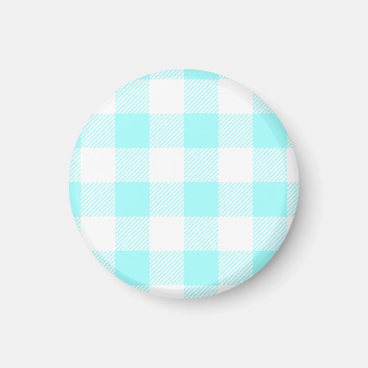 Gingham Karo Pattern (hellblau) Magnet (Vorne)