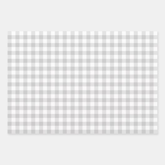 Gingham Karo Pattern Kariert Light Blue Pink Grau Geschenkpapier Set (Vorderseite 3)