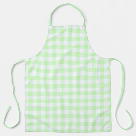 Gingham Karo Pattern Light Green Schürze (Vorderseite)