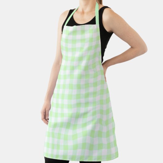 Gingham Karo Pattern Light Green Schürze (InSitu)