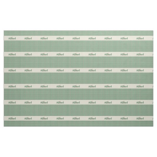 Gingham Karo Pattern Monogram Dark Green Beige Stoff (Yard (91,4 cm))