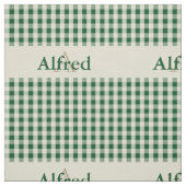 Gingham Karo Pattern Monogram Dark Green Beige Stoff (Muster)
