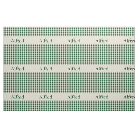Gingham Karo Pattern Monogram Dark Green Beige Stoff (Fat Quarter (45,7 x 55,9 cm))