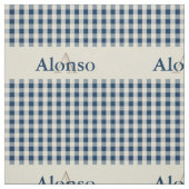 Gingham Karo Pattern Monogram Navy Blue Beige Stoff (Muster)
