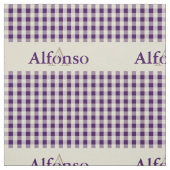Gingham Karo Pattern Monogram Traube Lila Beige Stoff (Muster)