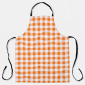 Gingham Karo Pattern Orange Schürze (Vorderseite)