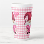 Gingham Karo Pattern Personalisiert Gnome Tasse (Vorderseite)