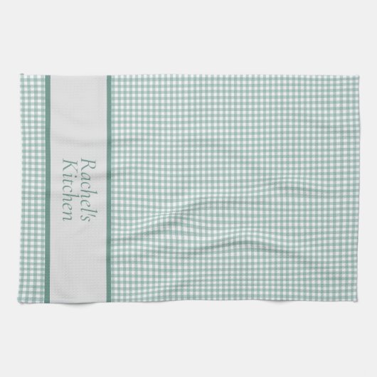 Gingham Karo Personalisiert Geschirrtuch (Horizontal)