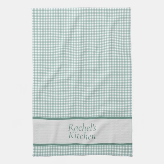 Gingham Karo Personalisiert Geschirrtuch (Vertikal)