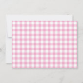 Gingham Karo personalisierte hellrosa Flat  Mitteilungskarte (Rückseite)