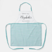 Gingham Karo personalisierte Küche Schürze (Vorderseite)