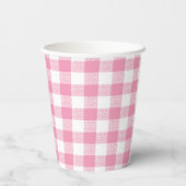 Gingham Karo Pink Paper Cup Pappbecher (Rückseite)